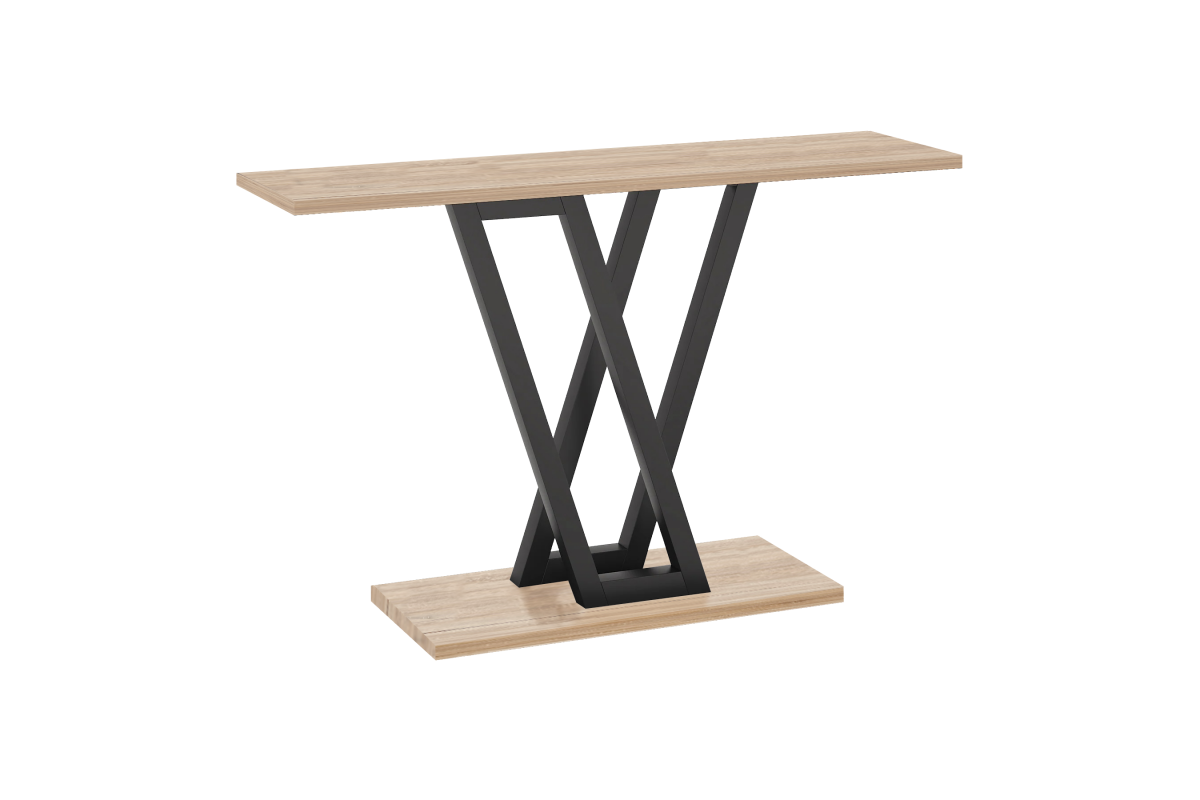 Console Wirmo Pakoworld Natural Melamine Metal Black Leg 110x30x80cm