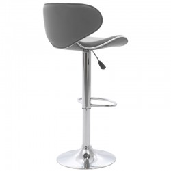 Bar stool Butterfly pakoworld height adjustable chrome metal with PU in grey color