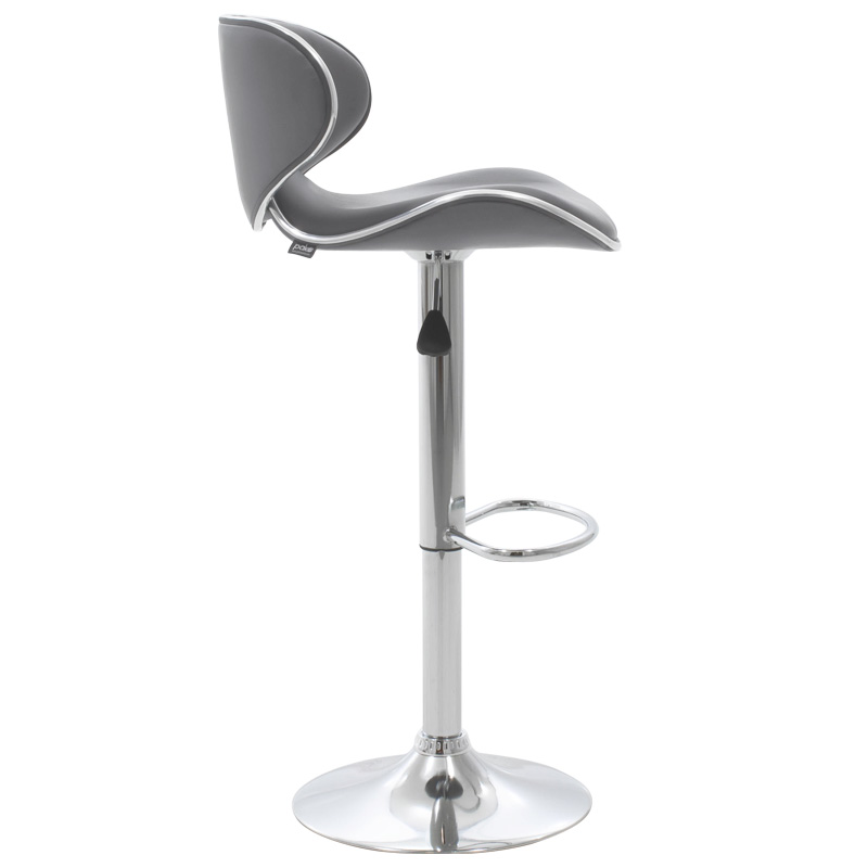 Bar stool Butterfly pakoworld height adjustable chrome metal with PU in grey color