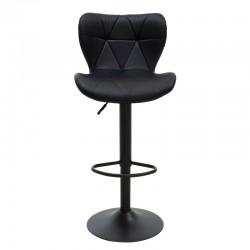 Bar stool Cozi pakoworld adjustable height black matte metal with PU in black