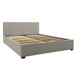 Double bed Norse pakoworld with storage in grey fabric 160x200cm