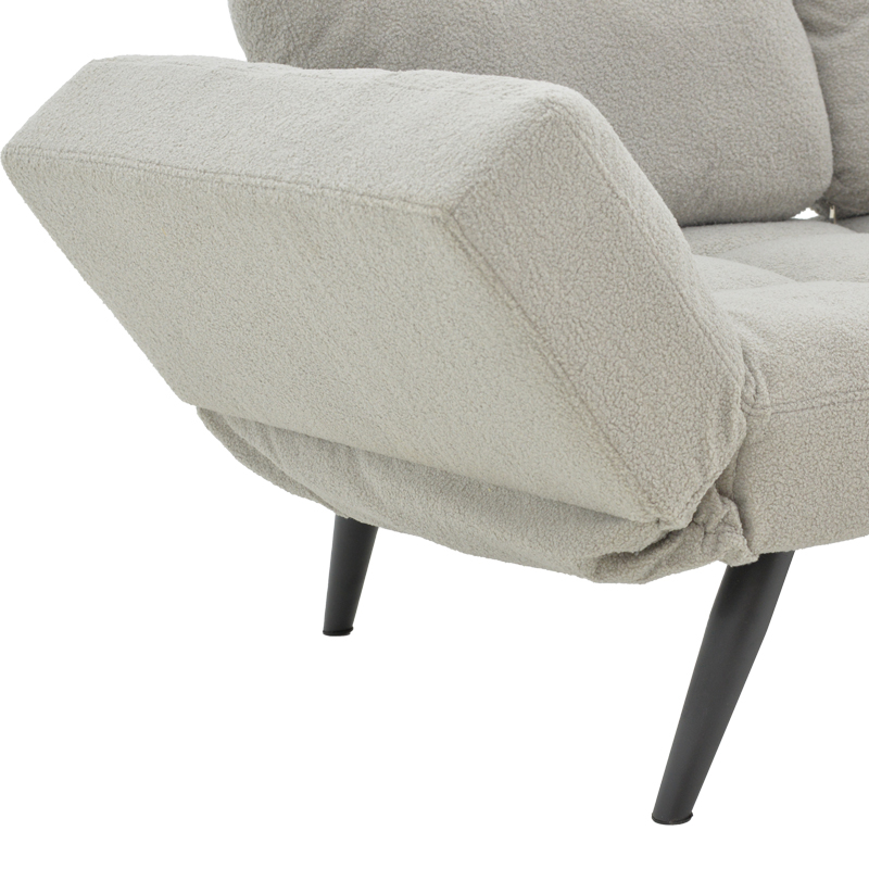 3 seater sofa-bed Jackie pakoworld grey boucle-black metal legs 190x80x74 cm