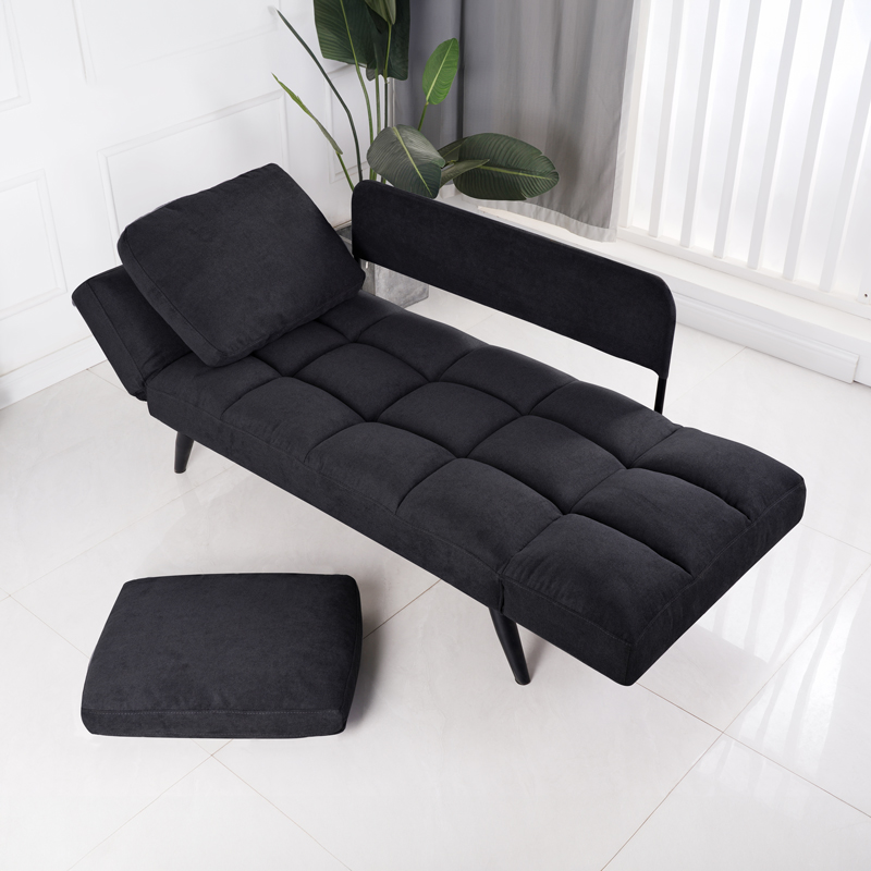 Sofa-bed 3-seater Jackie pakoworld fabric anthracite-metal black 190x78x75cm