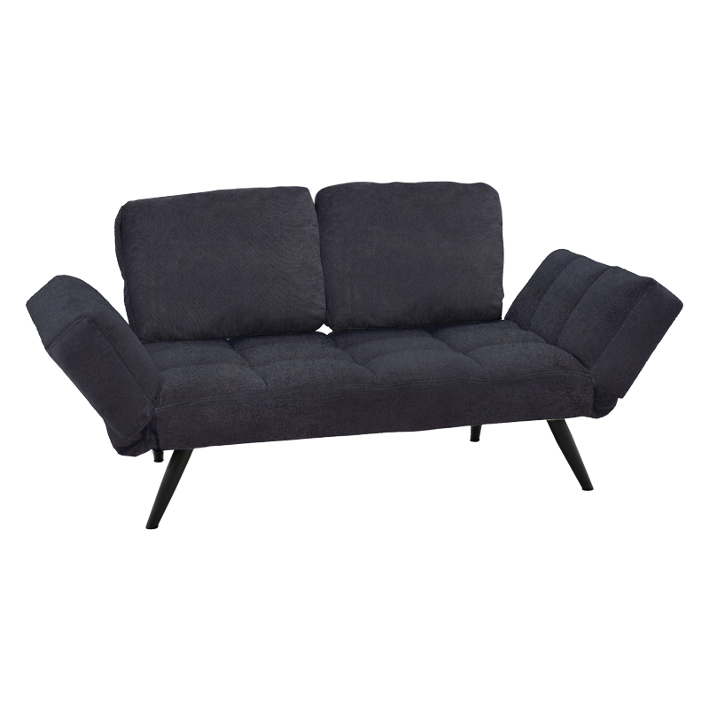 3 seater sofa-bed Jackie pakoworld dark grey fabric-black metal legs 190x80x74 cm