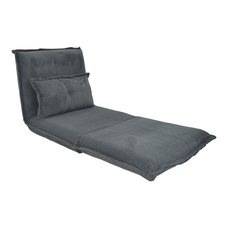 Armchair-bed Vendy pakoworld velvet in dark grey color 90x83x68cm