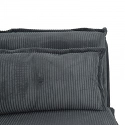 Armchair-bed Vendy pakoworld velvet in dark grey color 90x83x68cm