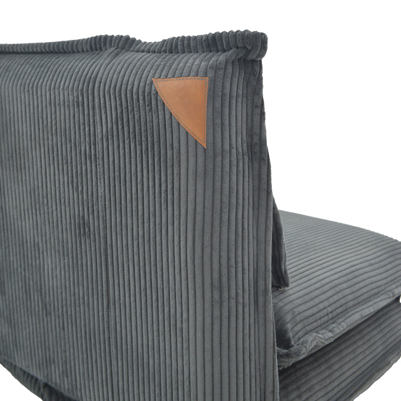 Armchair-bed Vendy pakoworld velvet in dark grey color 90x83x68cm