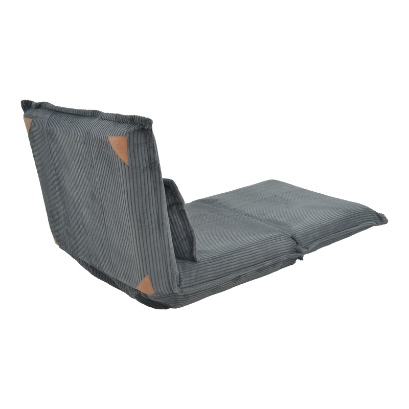 Armchair-bed Vendy pakoworld velvet in dark grey color 90x83x68cm