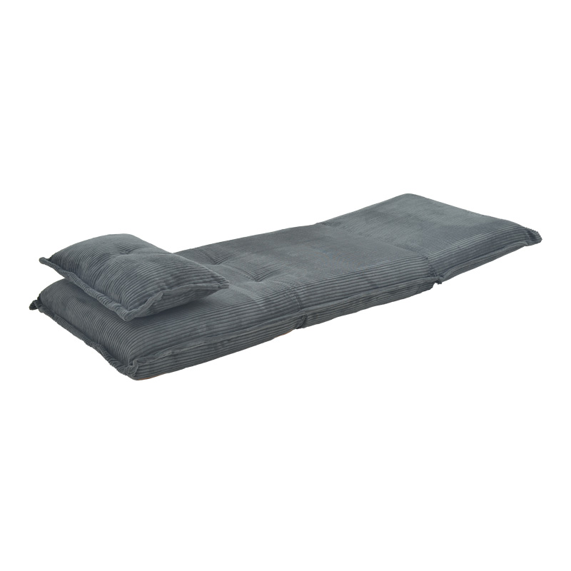 Armchair-bed Vendy pakoworld velvet in dark grey color 90x83x68cm