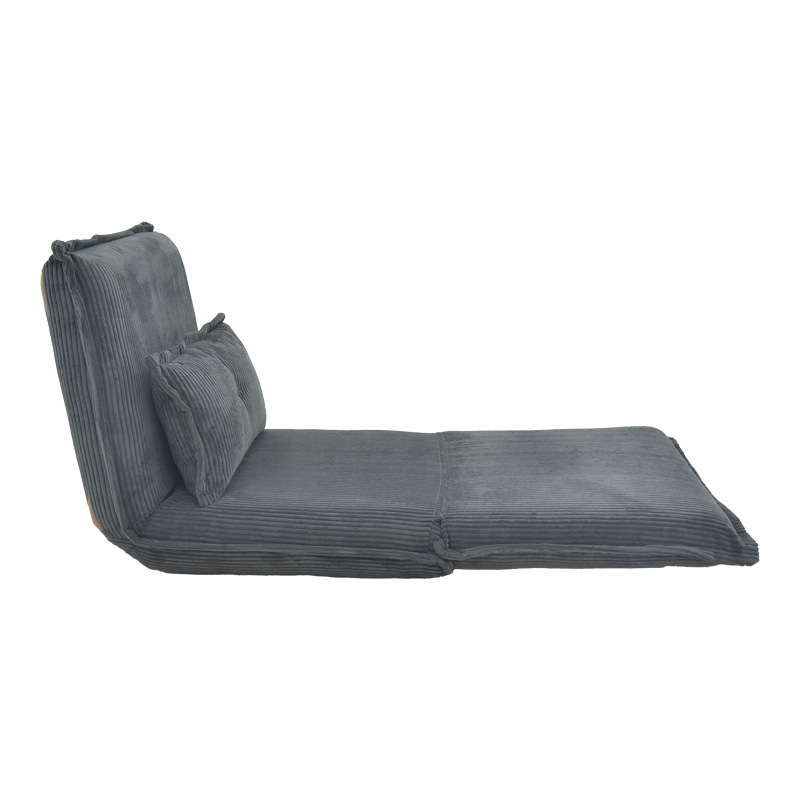 Armchair-bed Vendy pakoworld velvet in dark grey color 90x83x68cm