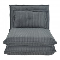 Armchair-bed Vendy pakoworld velvet in dark grey color 90x83x68cm