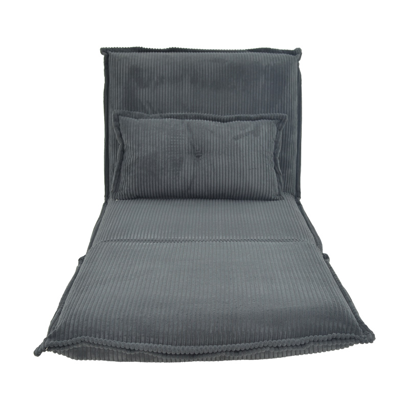 Armchair-bed Vendy pakoworld velvet in dark grey color 90x83x68cm