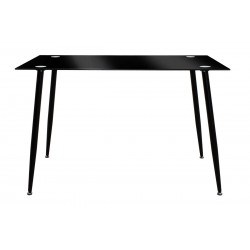 Dining table Vincenzo pakoworld with glass top in black color 120x80x75cm
