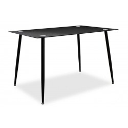 Dining table Vincenzo pakoworld with glass top in black color 120x80x75cm
