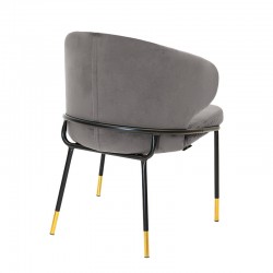 Chair Nalu pakoworld velvet gray-black golden leg
