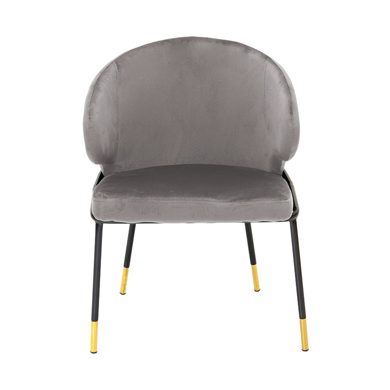 Chair Nalu pakoworld velvet gray-black golden leg