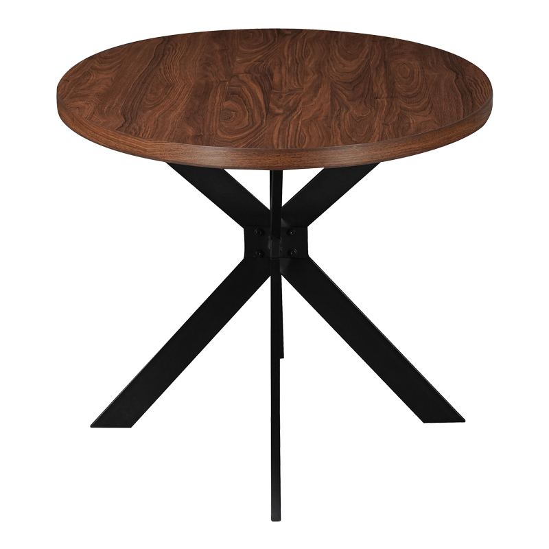 Donal pakoworld table MDF surface walnut-leg black metal 180x90x76cm