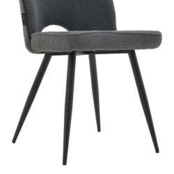 Renish pakoworld bouclé chair gray-metallic black leg 61x47x91.5cm