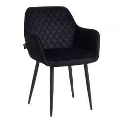 Armchair Matus pakoworld black velvet-leg black metal 55x54x78cm