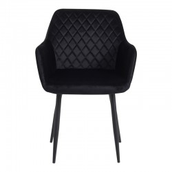 Armchair Matus pakoworld black velvet-leg black metal 55x54x78cm