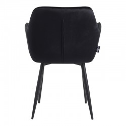 Armchair Matus pakoworld black velvet-leg black metal 55x54x78cm