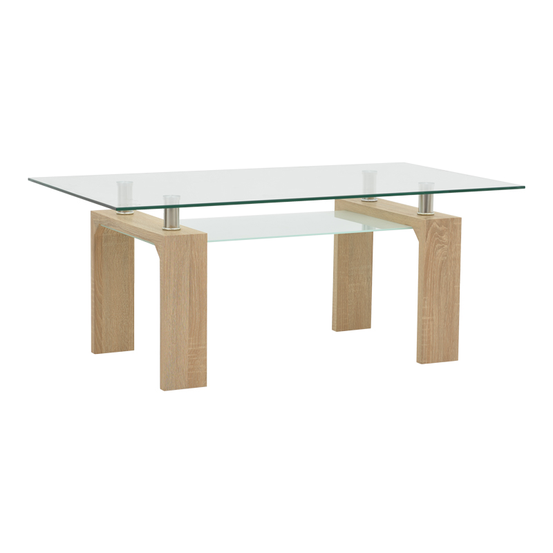 Table Vrocho pakoworld natural wood-glass 110x60x45cm