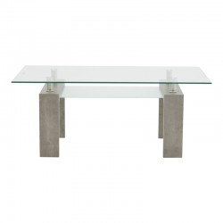 Table Vrocho pakoworld grey wood-glass 110x60x45cm