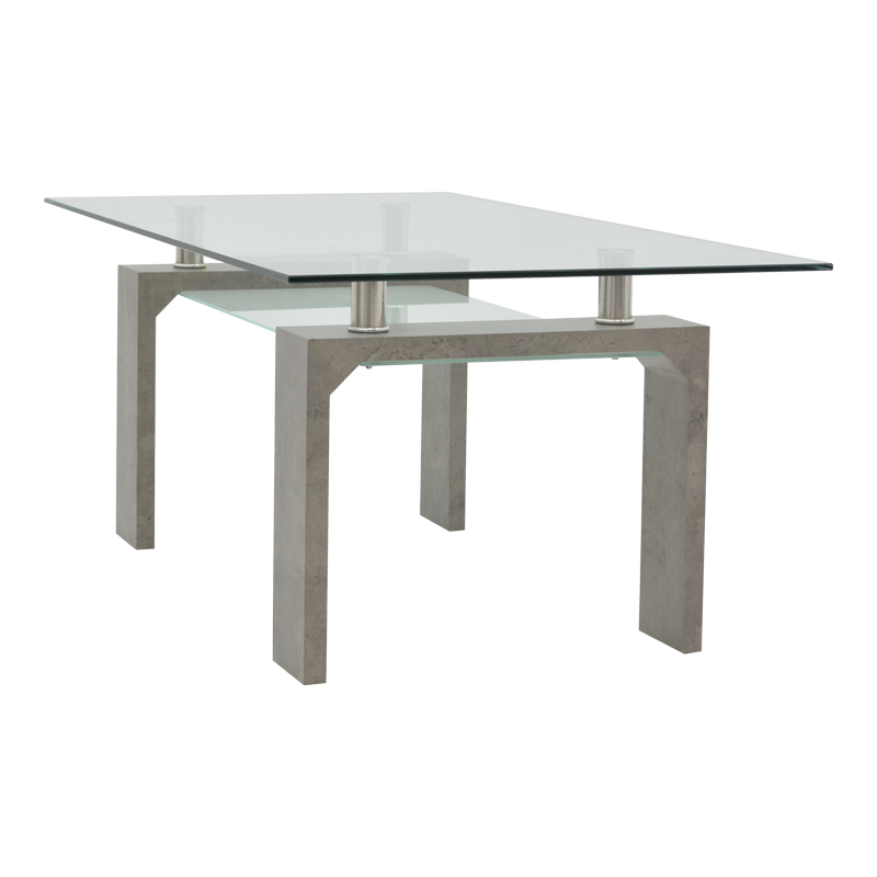 Table Vrocho pakoworld grey wood-glass 110x60x45cm