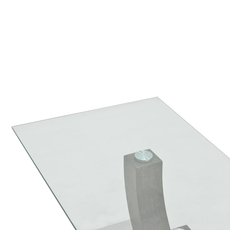 Table Kasmora pakoworld grey wood-glass 110x60x45cm