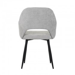 Factols Inart armchair light gray fabric-leg black metal 53x61x84cm