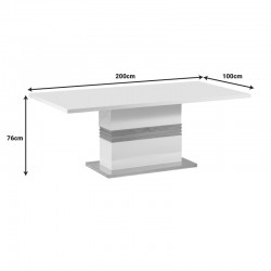 Zoekrin Inart table white mdf 200x100x76cm