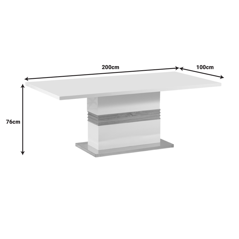 Zoekrin Inart table white mdf 200x100x76cm