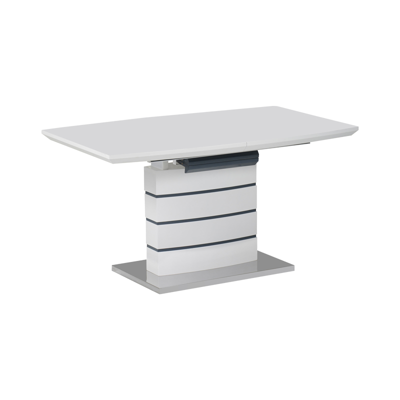 Extendable table Darsile Inart white with grey-charcoal mdf 140-180x90x76cm