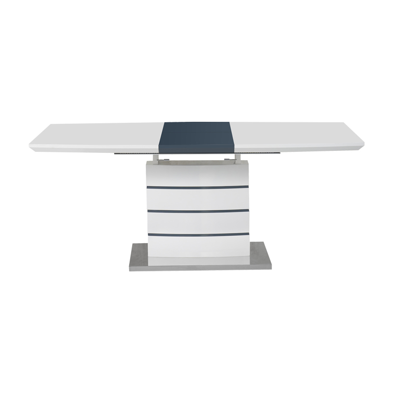 Extendable table Darsile Inart white with grey-charcoal mdf 140-180x90x76cm