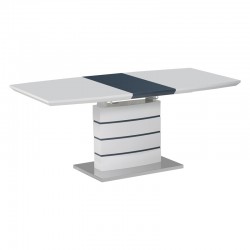 Extendable table Darsile Inart white with grey-charcoal mdf 140-180x90x76cm