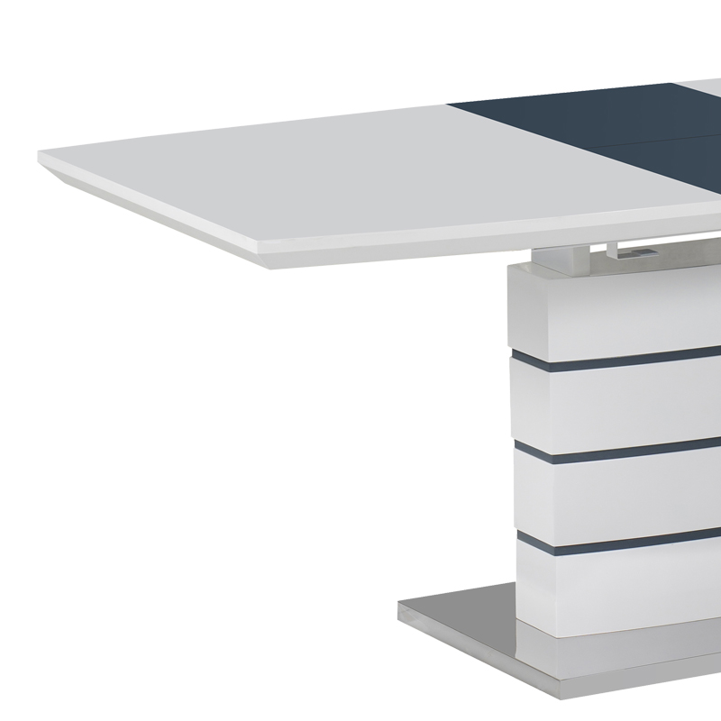 Extendable table Darsile Inart white with grey-charcoal mdf 140-180x90x76cm