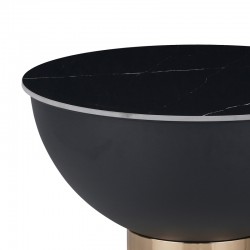 Coffee table Erasmine Inart black sintered stone marble D70x37cm