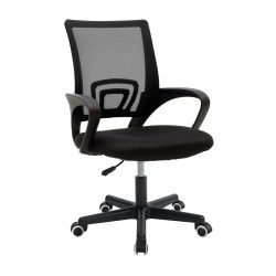 Berto II pakoworld office chair with mesh fabric in black shade 57.5x54.5x81-91cm