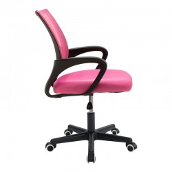 Berto II pakoworld office chair with mesh fabric in pink-black shade 57.5x54.5x81-91cm