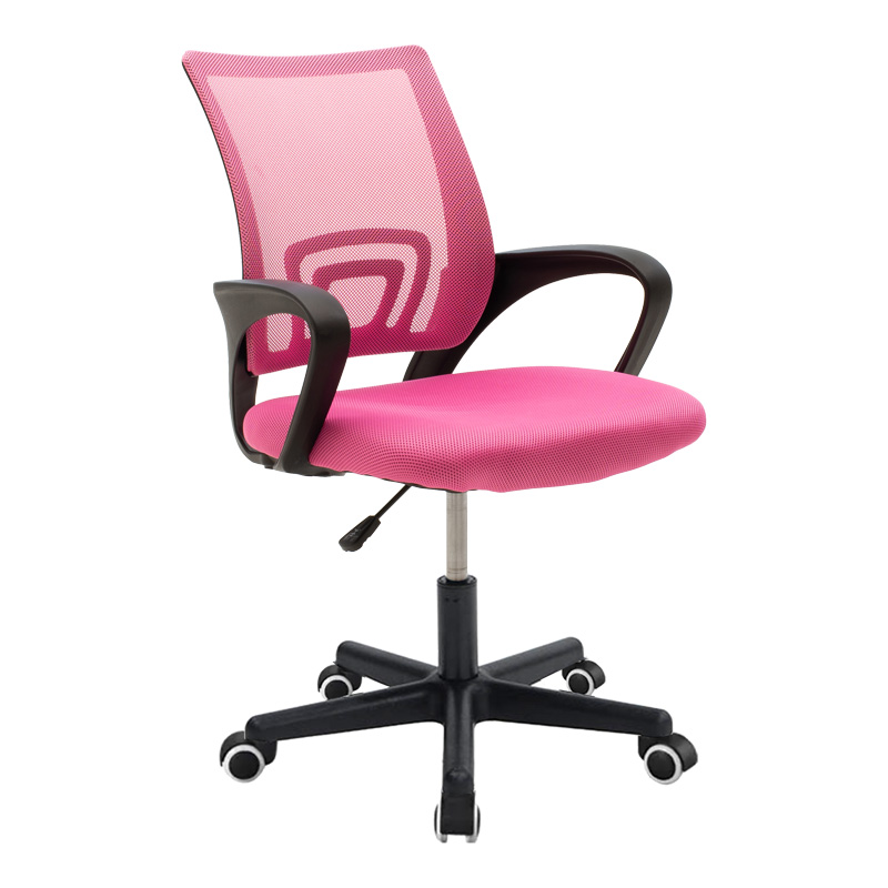 Berto II pakoworld office chair with mesh fabric in pink-black shade 60x48x85-95cm