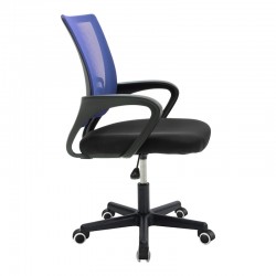 Berto II pakoworld office chair with mesh fabric in blue-black shade 57.5x54.5x81-91cm