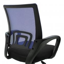 Berto II pakoworld office chair with mesh fabric in blue-black shade 57.5x54.5x81-91cm