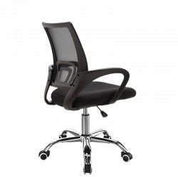 Berto II pakoworld office chair recline with mesh fabric in black shade 57.5x54.5x81-91cm