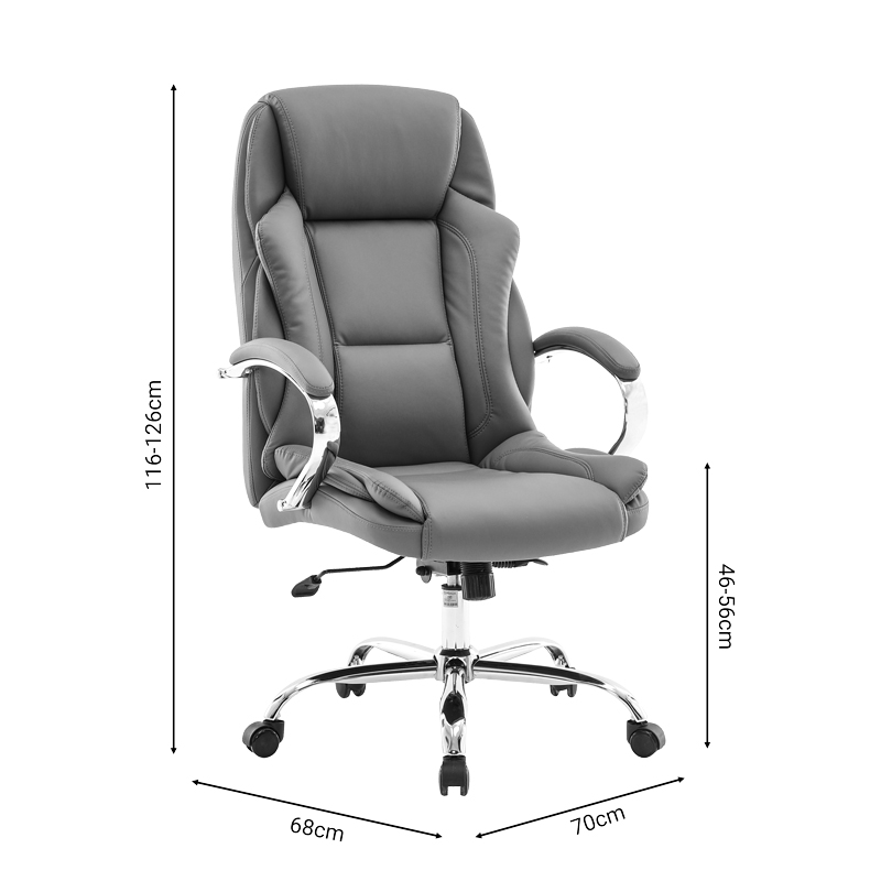 Manager office chair Verxian pakoworld grey pu 70x68x116cm