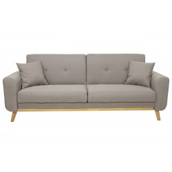 Καναπές-κρεβάτι Carmelo pakoworld με μπεζ ύφασμα 214x80x86εκ