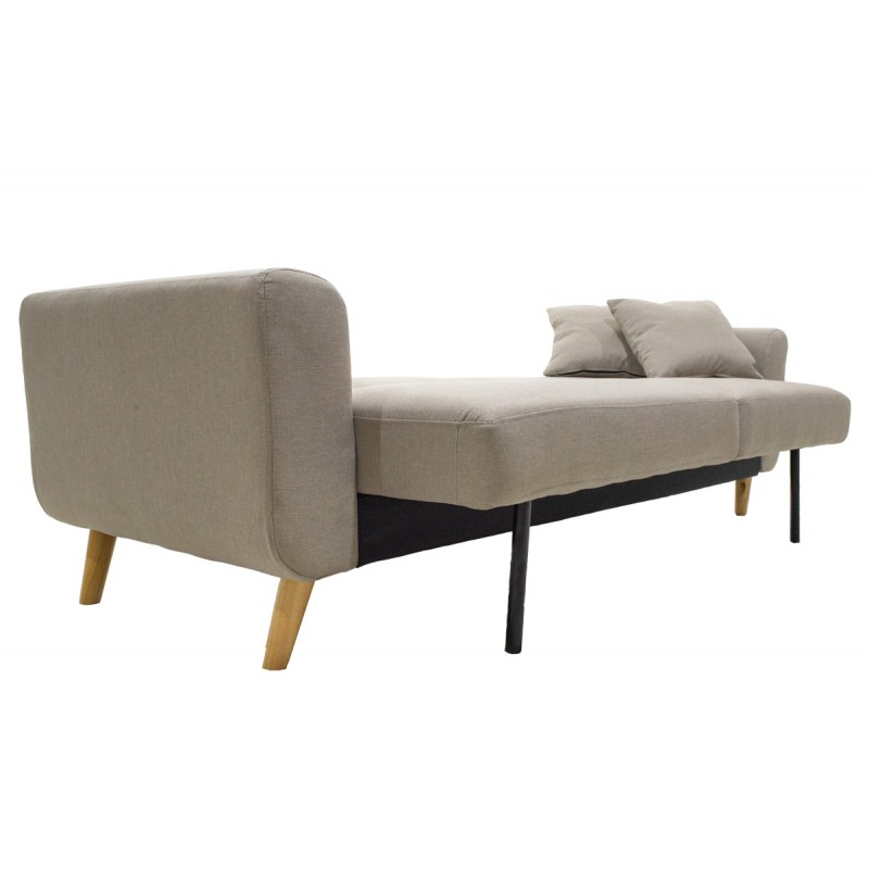 2 seater sofa-bed  Carmelo pakoworld fabric beige 214x80x86 cm