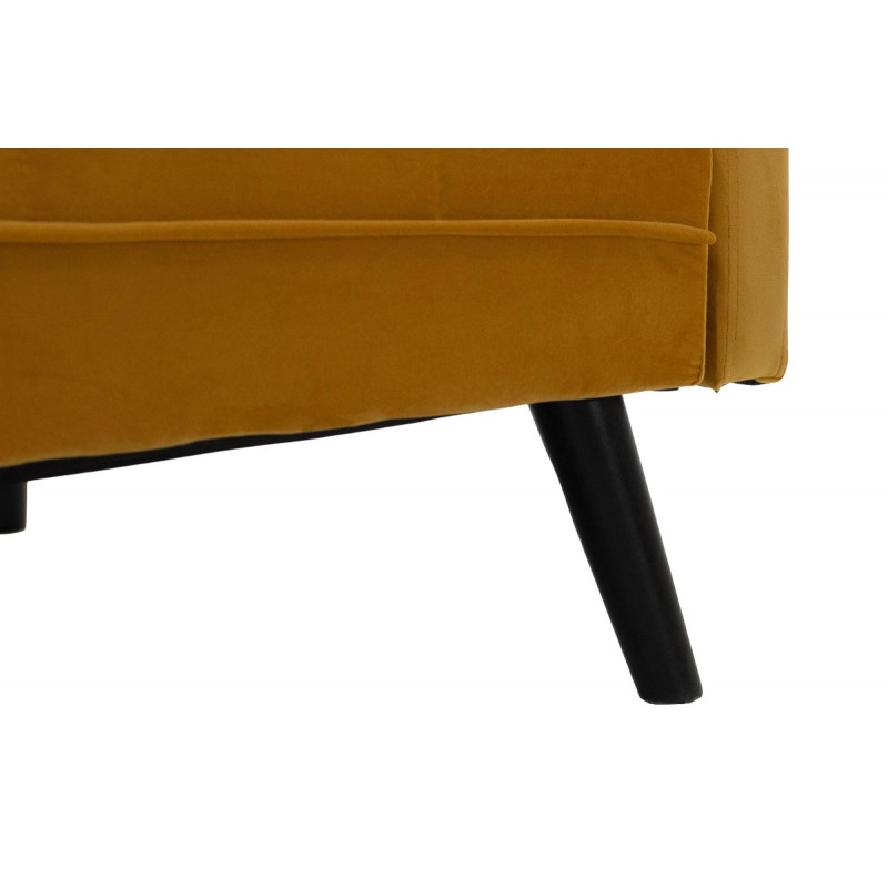 Sofa - bed Dream pakoworld with stool velvet in yellow 209x157x80cm
