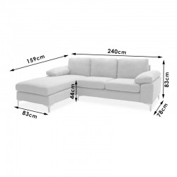 Corner sofa Cohen pakoworld with right corner fabric dark grey fabric 240x159x83cm
