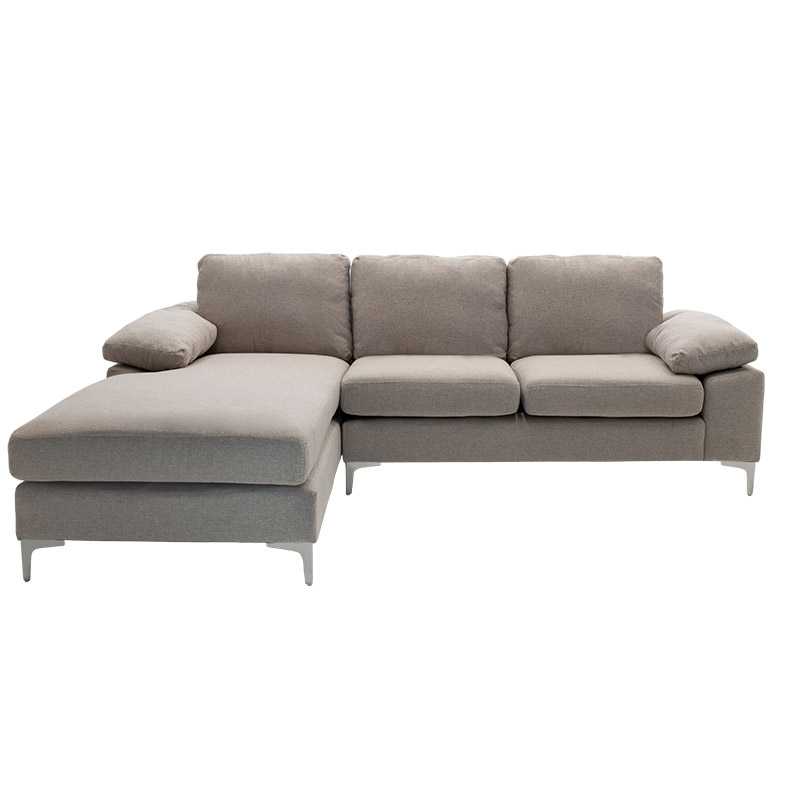 Corner sofa Cohen pakoworld with right corner fabric beige 240x159x83cm