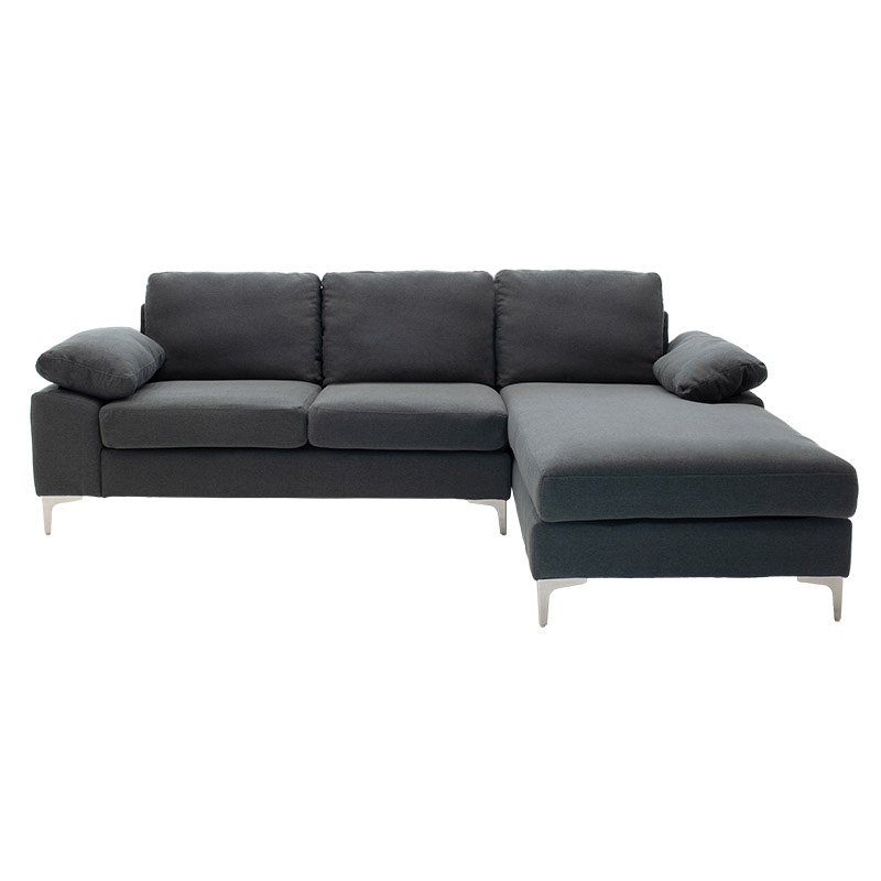 Corner sofa Cohen pakoworld with left corner fabric dark grey 240x159x83cm